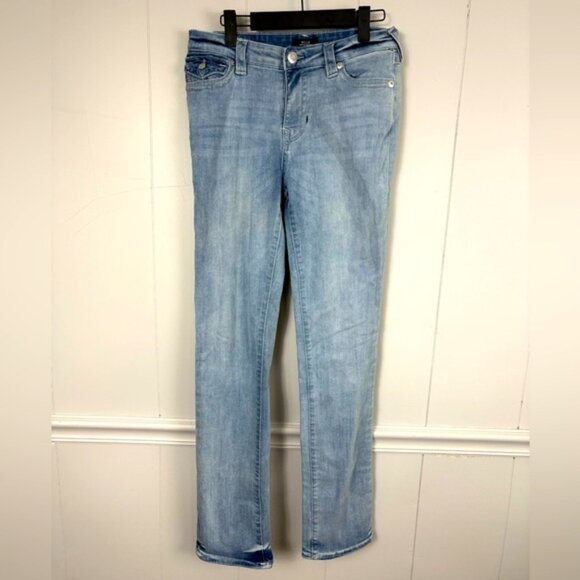 True Religion Billie Mid Rise Straight Denim Blue Jeans Size 30 Casual Everyday - Picture 1 of 12
